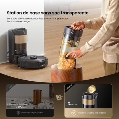 Proscenic Q20 Plus - Robot Aspirateur Laveur Auto-vidant 4L