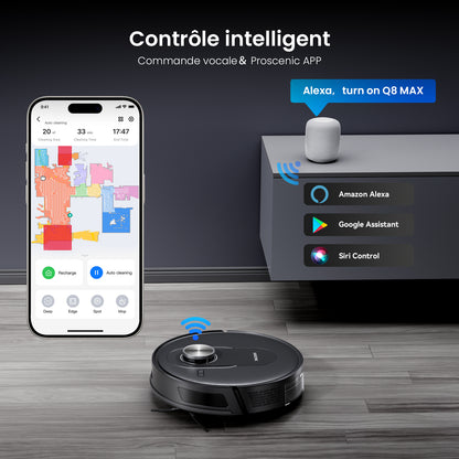 Aspirateur Robot avec Vidage Automatique - Proscenic Q8 Max+ 8000Pa